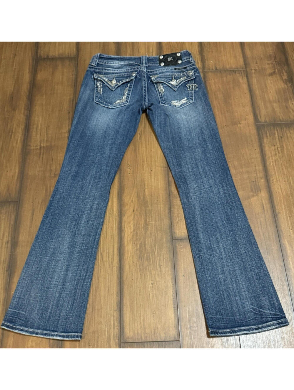 RARE VTG Miss Me Bootcut Jeans Embroidered Rhinestone Blue Western Stretch Women